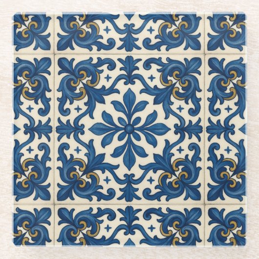 💙 「アルフレスコ&ファブラス」 ガラスコースター (正面)