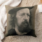 アルフレッドのTennyson (1809-92年)主のポートレート(b/w. p. クッション (ブランケット)