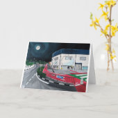 アルフレッドキツネ絵を描による歯医者への旅行 カード (黄色い花)