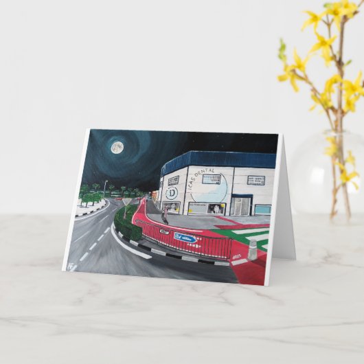 アルフレッドキツネ絵を描による歯医者への旅行 カード (黄色い花)