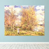 アルフレッドシスリーレプティプライン春 キャンバスプリント (インサイチュ (ウッドフロア))