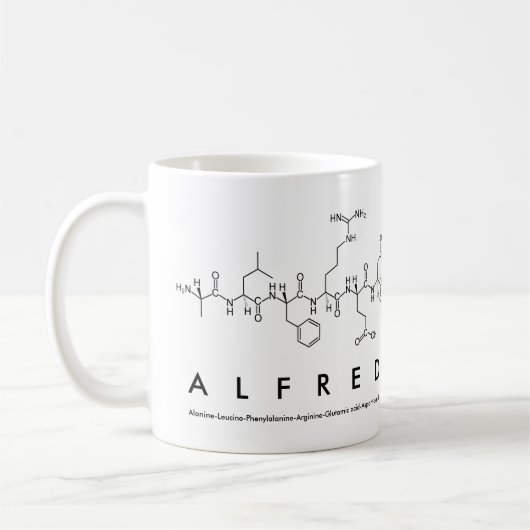 アルフレッドペプチド名mug コーヒーマグカップ (左)