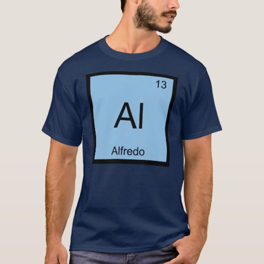 アルフレッド名 化学元素 周期表 Tシャツ (正面)