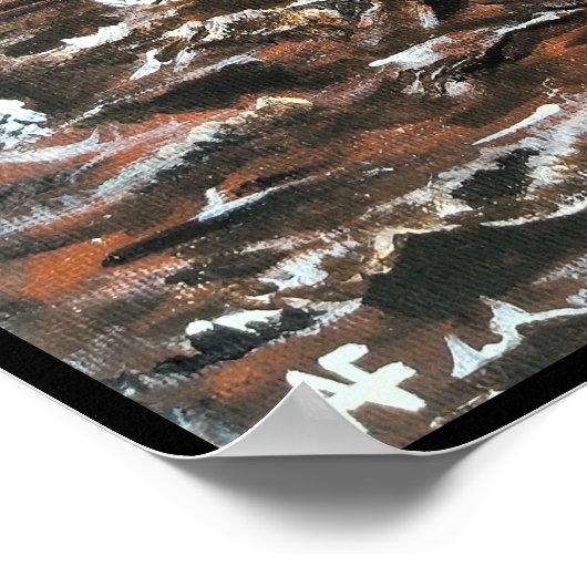 アルフレッド絵を描キツネによる嵐の中の船 ポスター (角)