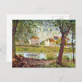 アルフレッド・シスリーによるセーヌ川の岸の村 ポストカード (正面/裏面)