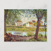 アルフレッド・シスリーによるセーヌ川の岸の村 ポストカード (正面)