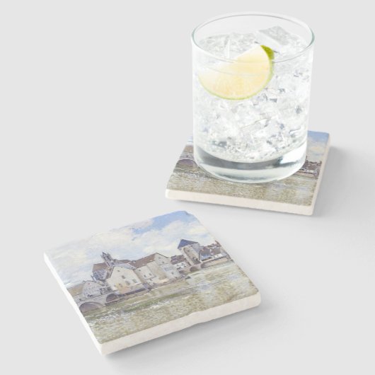 アルフレッド・シスリー建物と水との橋 ストーンコースター (横)