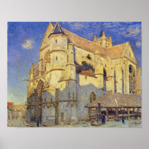 アルフレッド・シスリー Church at Morett, 霜の降りた Weather ポスター