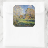 アルフレッド・シスレー - モンジェロンのホーシュェデ庭園 スクエアシール (バッグ)