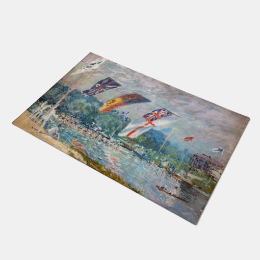 アルフレッド・シスレー - モーレジーのレガッタ ドアマット (アングル)