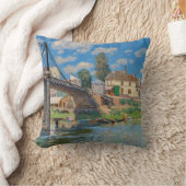 アルフレッド・シスレー - ヴィルヌーブ=ラ=ギャレンヌの橋 クッション (ブランケット)