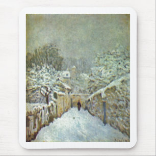 アルフレッド・シスレー- Louveciennes 1874の油のSchnee マウスパッド