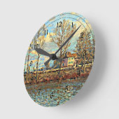 アルフレッド・シズリー・アート – グランドジャット ラウンド壁時計 (傾斜)