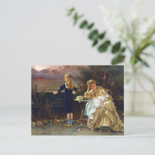 アルフレッド・スティーブンスの母と子どもたち ポストカード (スタンド正面)