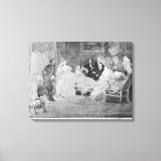 アルフレッド・デ・ムセット・ユージーン・デラクロワ キャンバスプリント (正面)