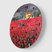 アルフレッド・フォックスによるアマポーラの野の絵 ラージ壁時計 (傾斜)