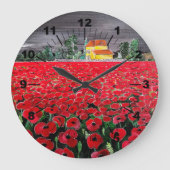 アルフレッド・フォックスによるアマポーラの野の絵 ラージ壁時計 (正面)