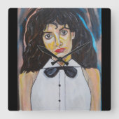 アルフレッド・フォックスによるダンサーの絵画 スクエア壁時計 (正面)