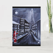 アルフレッド・フォックスによるパリのサンタクロースの絵 カード (正面)