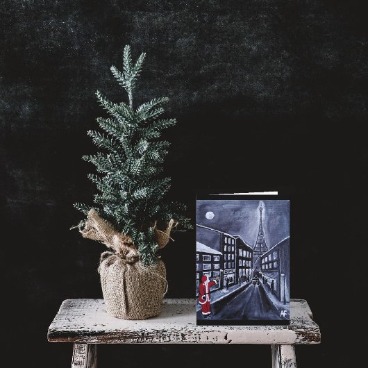 アルフレッド・フォックスによるパリのサンタクロースの絵 カード