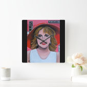 アルフレッド・フォックスによるマネキンの絵画 スクエア壁時計 (ホーム)