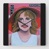 アルフレッド・フォックスによるマネキンの絵画 スクエア壁時計 (正面)
