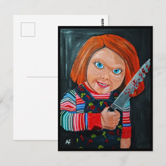 アルフレッド・フォックスによる人形の絵 ポストカード (正面/裏面)