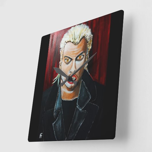 アルフレッド・フォックスによる吸血鬼の絵画 スクエア壁時計 (傾斜)