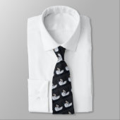 アルフレッド・フォックスによる夜の白鳥の絵画 ネクタイ (タイ)