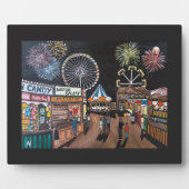 アルフレッド・フォックスによる夜の遊園地の絵画 フォトプラーク (正面)