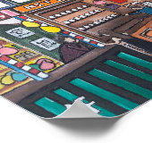 アルフレッド・フォックスによる夜の遊園地の絵画 ポスター (角)