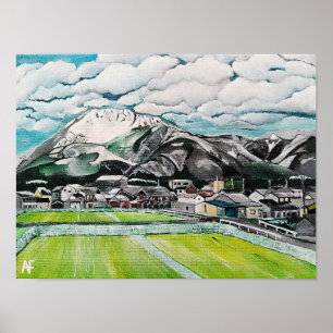 アルフレッド・フォックスによる富士山の絵画 ポスター