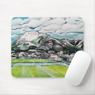 アルフレッド・フォックスによる富士山の絵画 マウスパッド