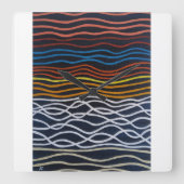 アルフレッド・フォックスによる抽象的な海岸の絵画 スクエア壁時計 (正面)