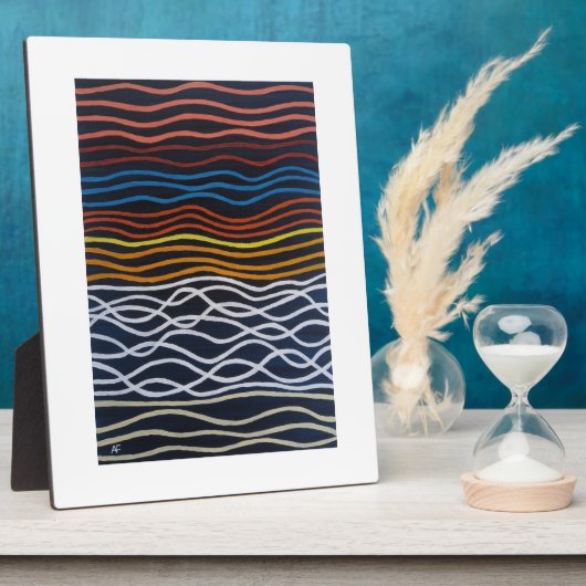 アルフレッド・フォックスによる抽象的な海岸沿いの絵画 フォトプラーク (側面)