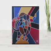 アルフレッド・フォックスによる抽象的な雄牛の絵画 カード (正面)
