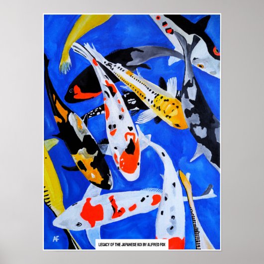 アルフレッド・フォックスによる日本のコイの絵画の遺産 ポスター (正面)