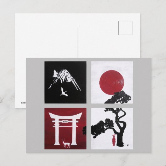 アルフレッド・フォックスによる日本精神の絵画 ポストカード (正面/裏面)