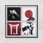 アルフレッド・フォックスによる日本精神の絵 スクエア名刺 (正面)