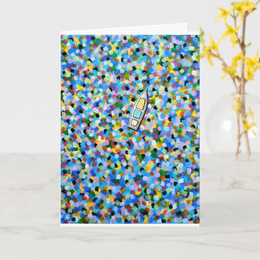 アルフレッド・フォックスによる絵画「夢の中を漂う」 カード (黄色い花)