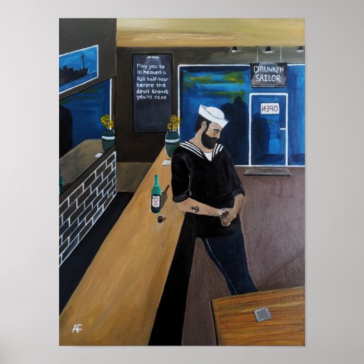 アルフレッド・フォックスによる絵画「酔っ払った水兵」 ポスター (正面)
