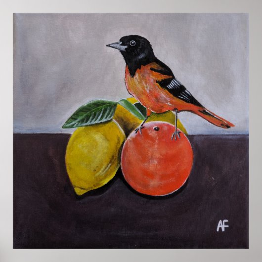 アルフレッド・フォックスによる絵画「The Oriole's Restful Pose」 ポスター (正面)