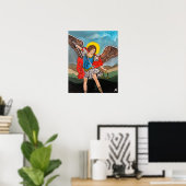 アルフレッド・フォックスによる聖ミカエル大天使の絵画 ポスター (ホームオフィス)