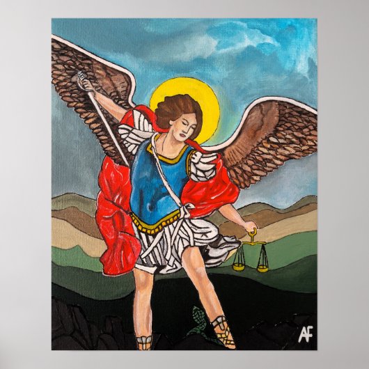 アルフレッド・フォックスによる聖ミカエル大天使の絵画 ポスター (正面)