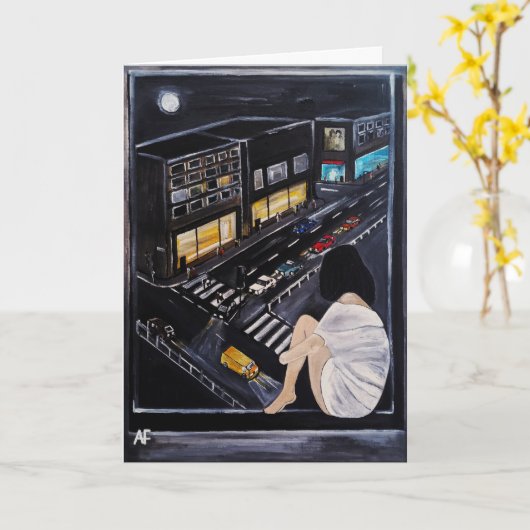 アルフレッド・フォックスによる金曜日の夜の絵画 カード (黄色い花)