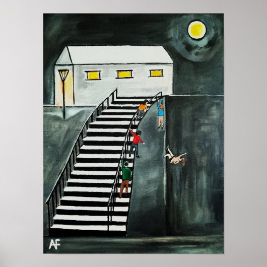 アルフレッド・フォックスによる「不必要なステップ」絵画 ポスター (正面)