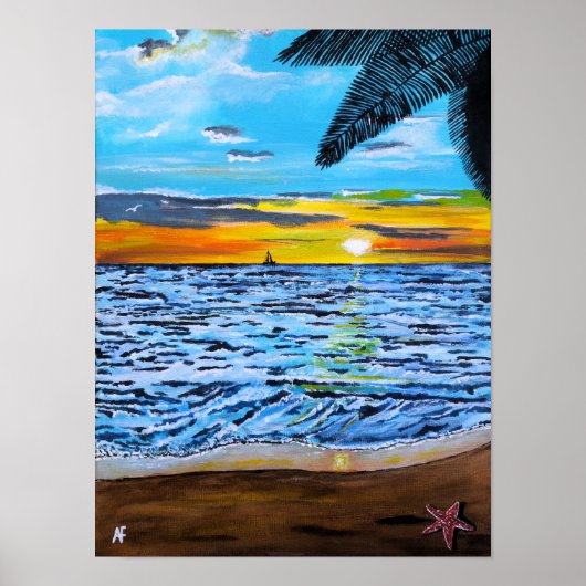 アルフレッド・フォックスによる「夕日を追いかけて」絵画 ポスター (正面)