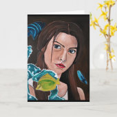 アルフレッド・フォックスによる「星の巡り合わせの恋人」絵画 カード (黄色い花)