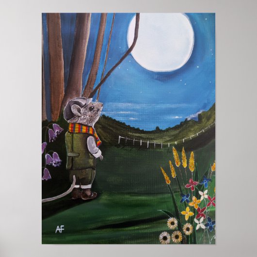 アルフレッド・フォックスによる「月に願いを」絵画 ポスター (正面)