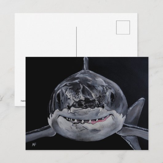 アルフレッド・フォックスによる「海の捕食者」絵画 ポストカード (正面/裏面)